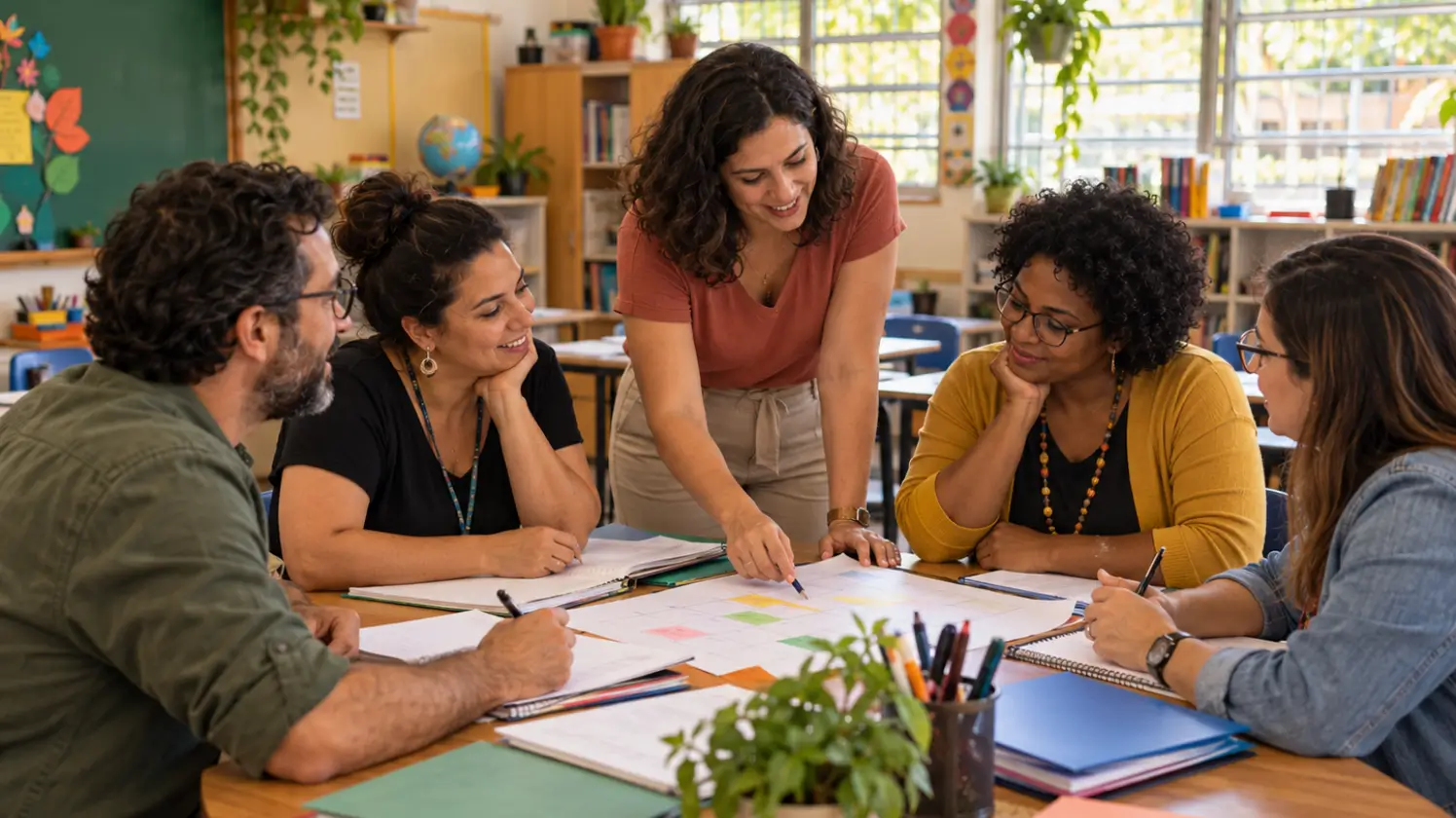 Alunos participando de atividade de educação socioambiental durante o planejamento escolar de 2027.